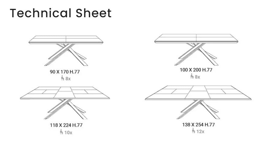 4X4 extendable dining table measurements