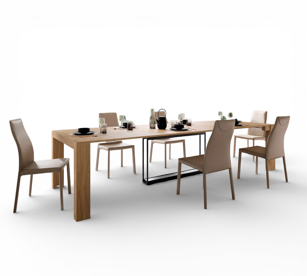 A3 Dining table set with chairs on a white background