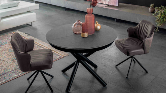 BB Round dining Table, extendable dining table