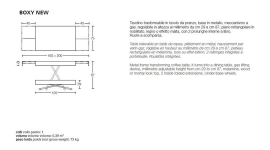 Boxy New coffee to dining table  description