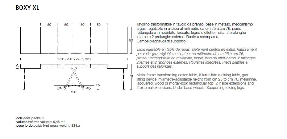 Boxy XL coffee to dining table 