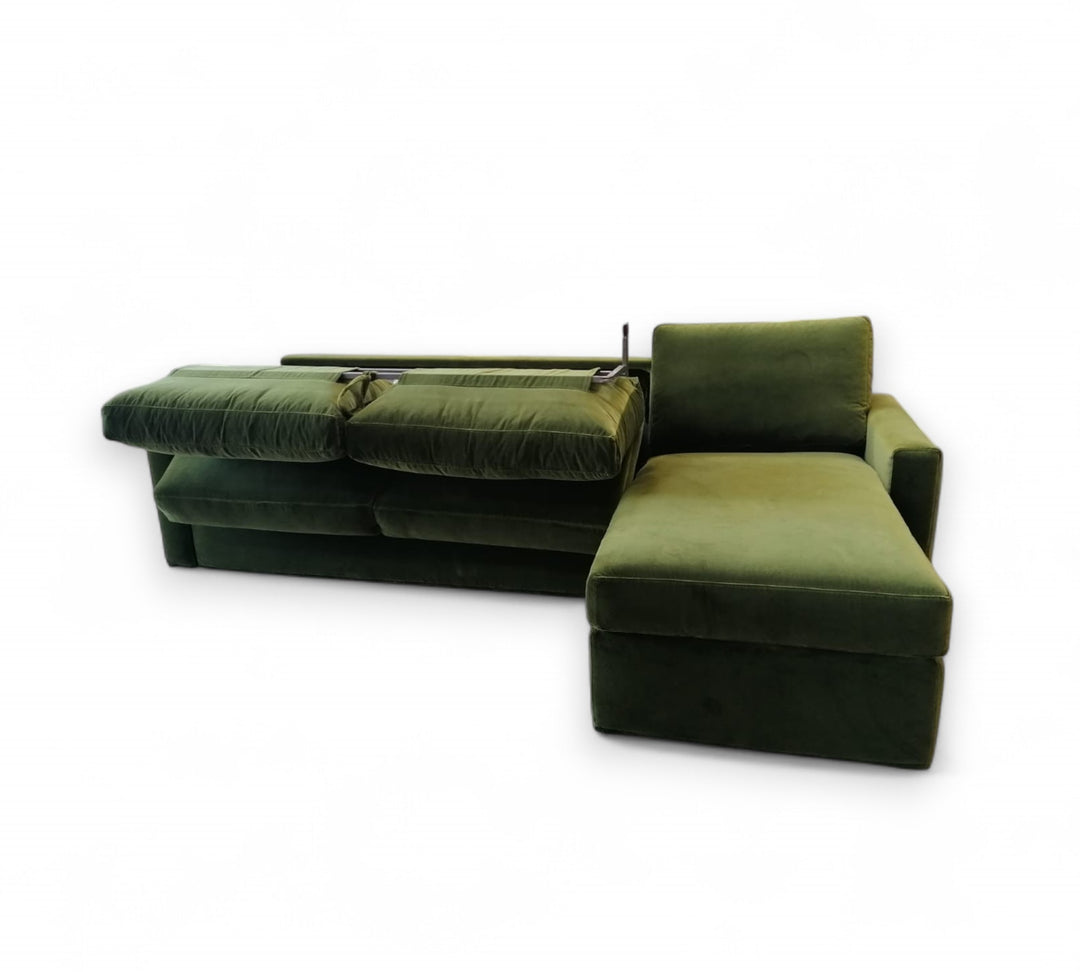 Green sectional sofa bed opening