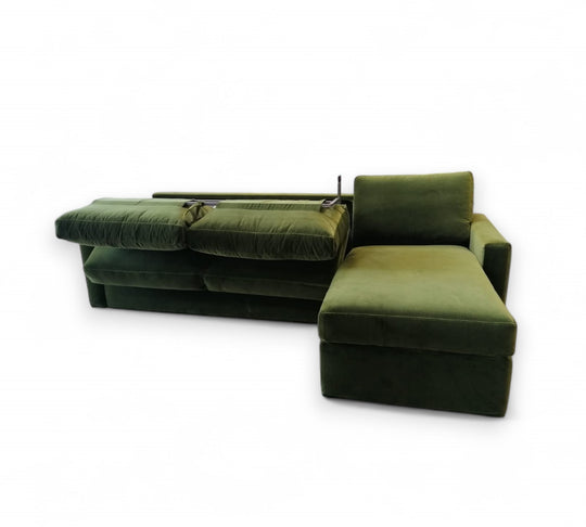 Green sectional sofa bed opening