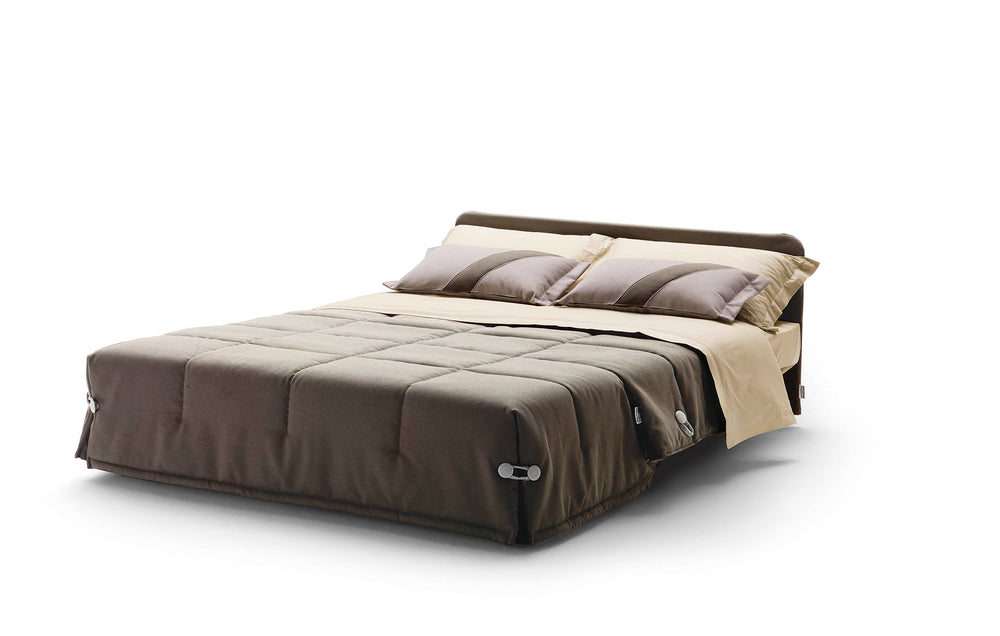 Ginger sofa bed open as a bed