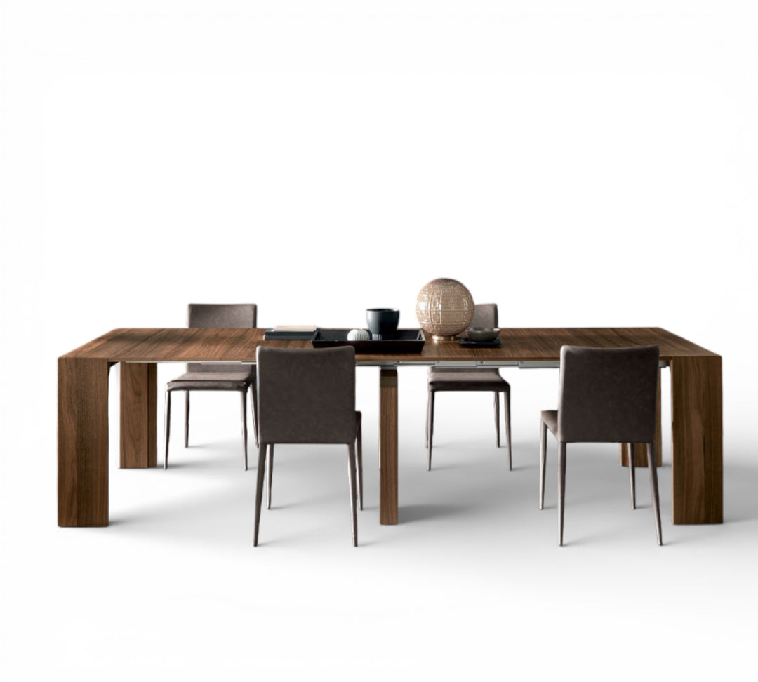 Goliath dining table set with chairs on a white background