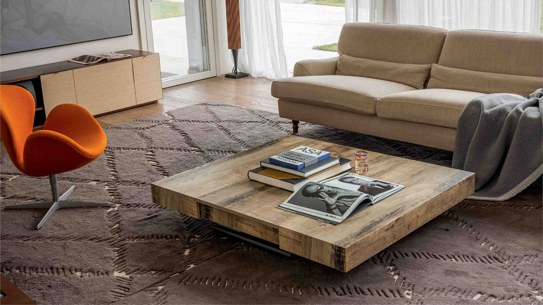 Block coffee to dining table square extendable table