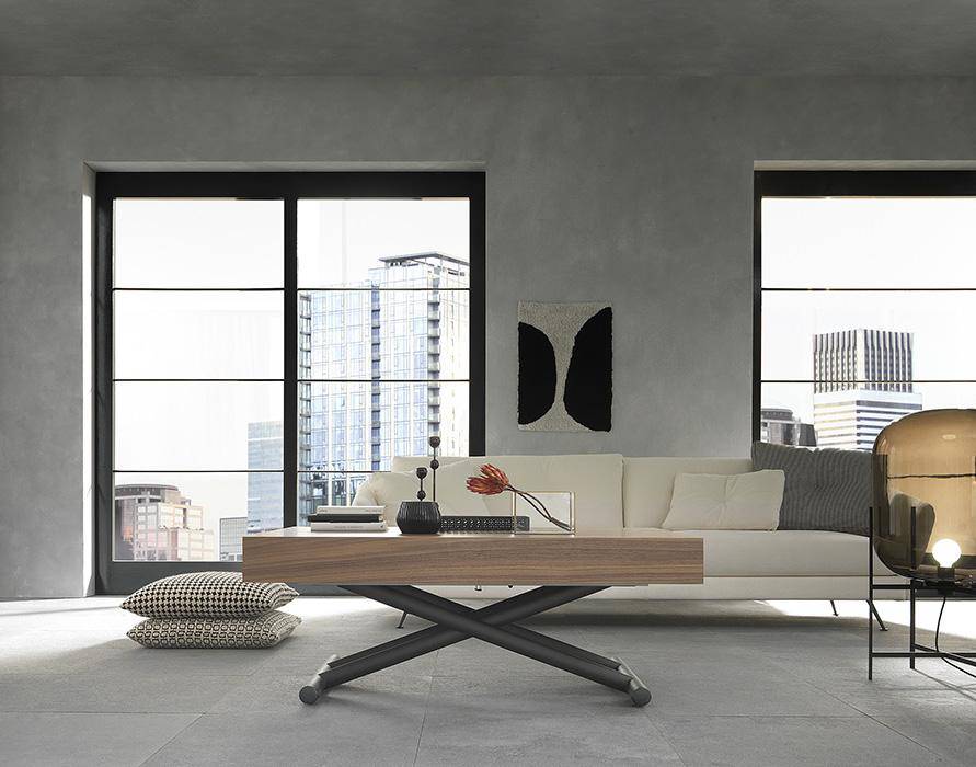 Cubic raising coffee table 