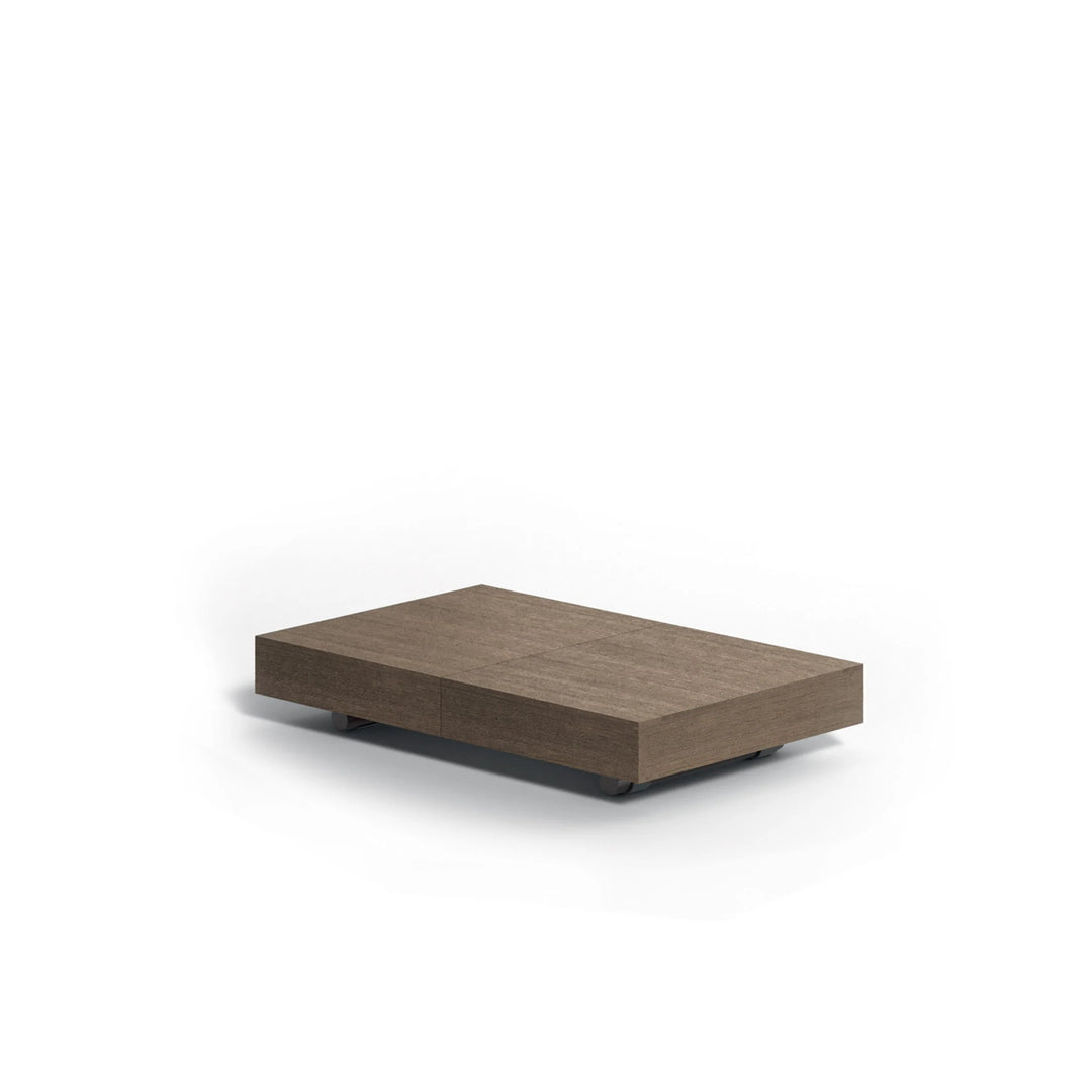 Wooden coffee table on a white background
