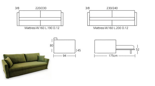 Comfy Side Horizontal Sofa bed