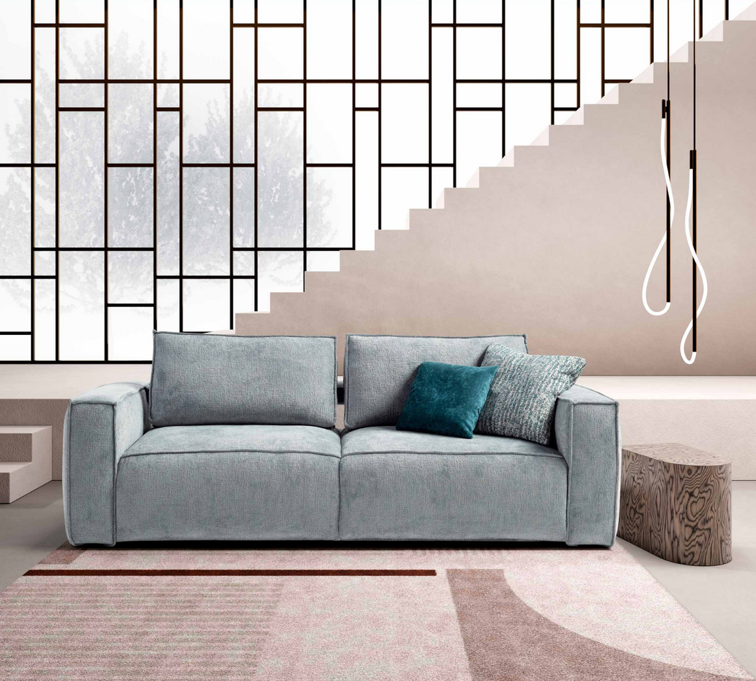 Lush sofa bed, sleeper sofa with adjustable seat depth.