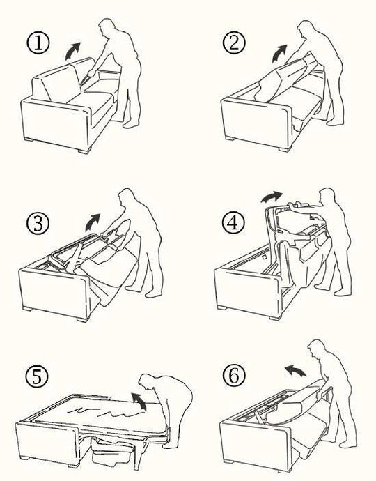Technical drawing of Clarke sofa or sofa bed 