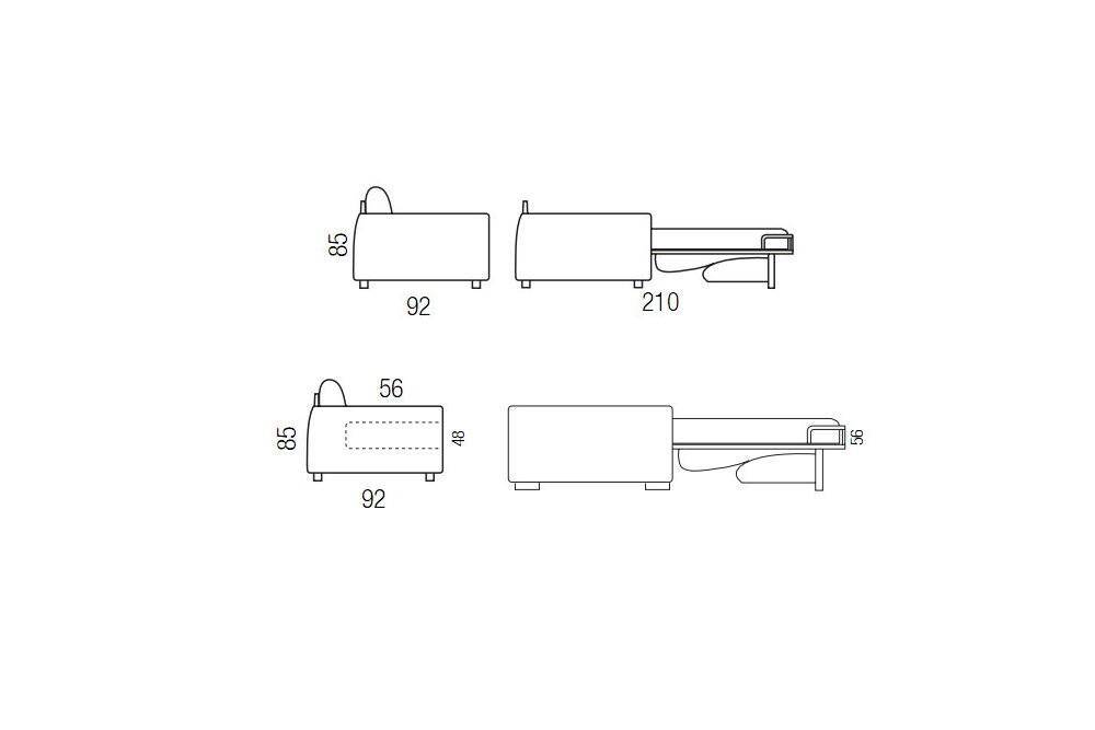 Lampo sofa or sofa bed measurements