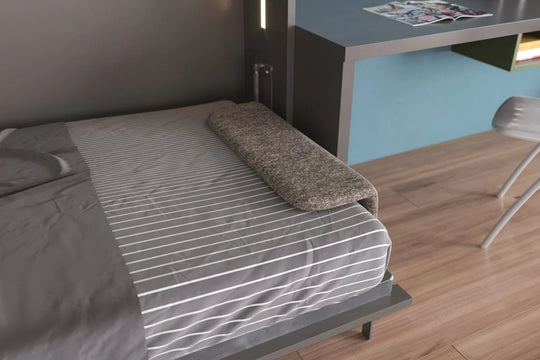 Nest single horizontal murphy bed. Compact bed with desk in a small room