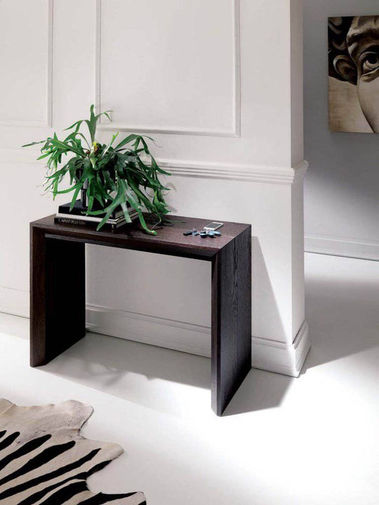 Golia console, dark wood finish