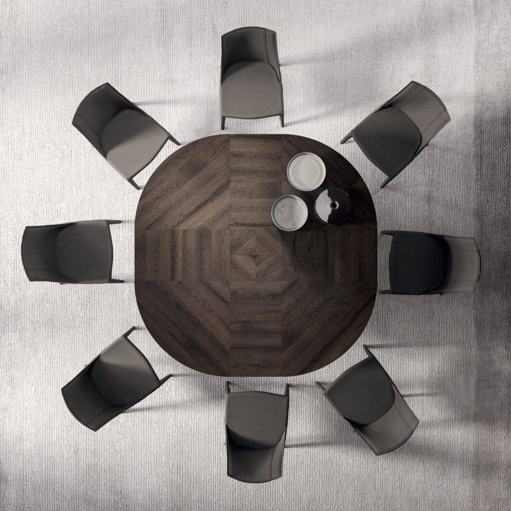 Big Round, extended dining table 