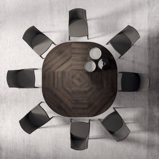 Big Round, extended dining table 