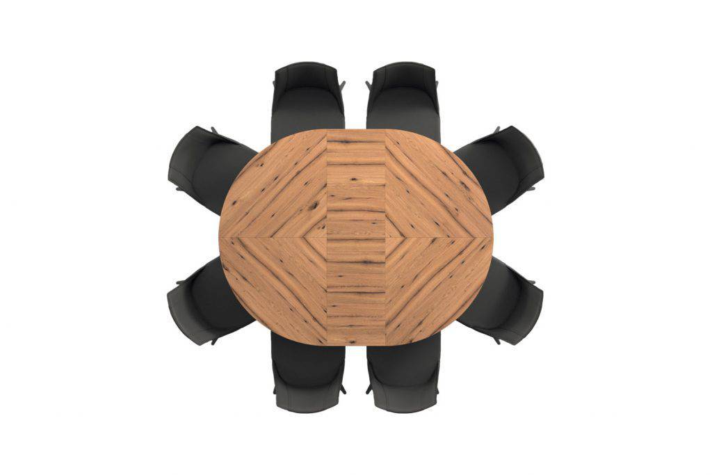 Big Round, Extended dining table 