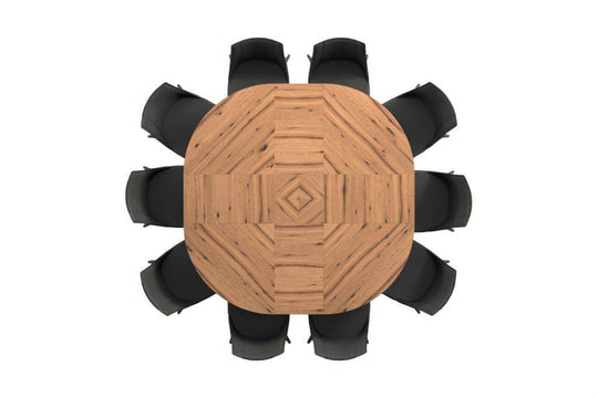 Big Round, extended dining table 