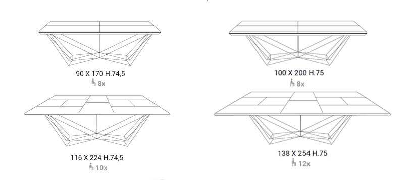 Fil 8, extendable dining table measurements