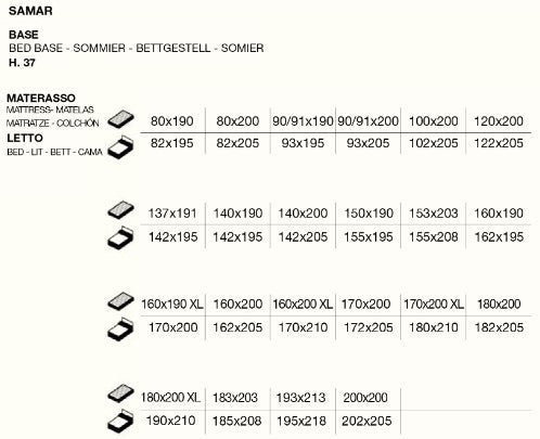 Samar storage bed dimensions