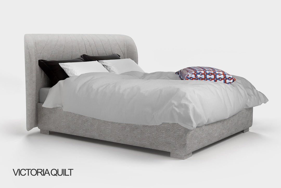 Victoria storage bed with quilted  headboard