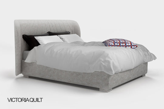 Victoria storage bed with quilted  headboard